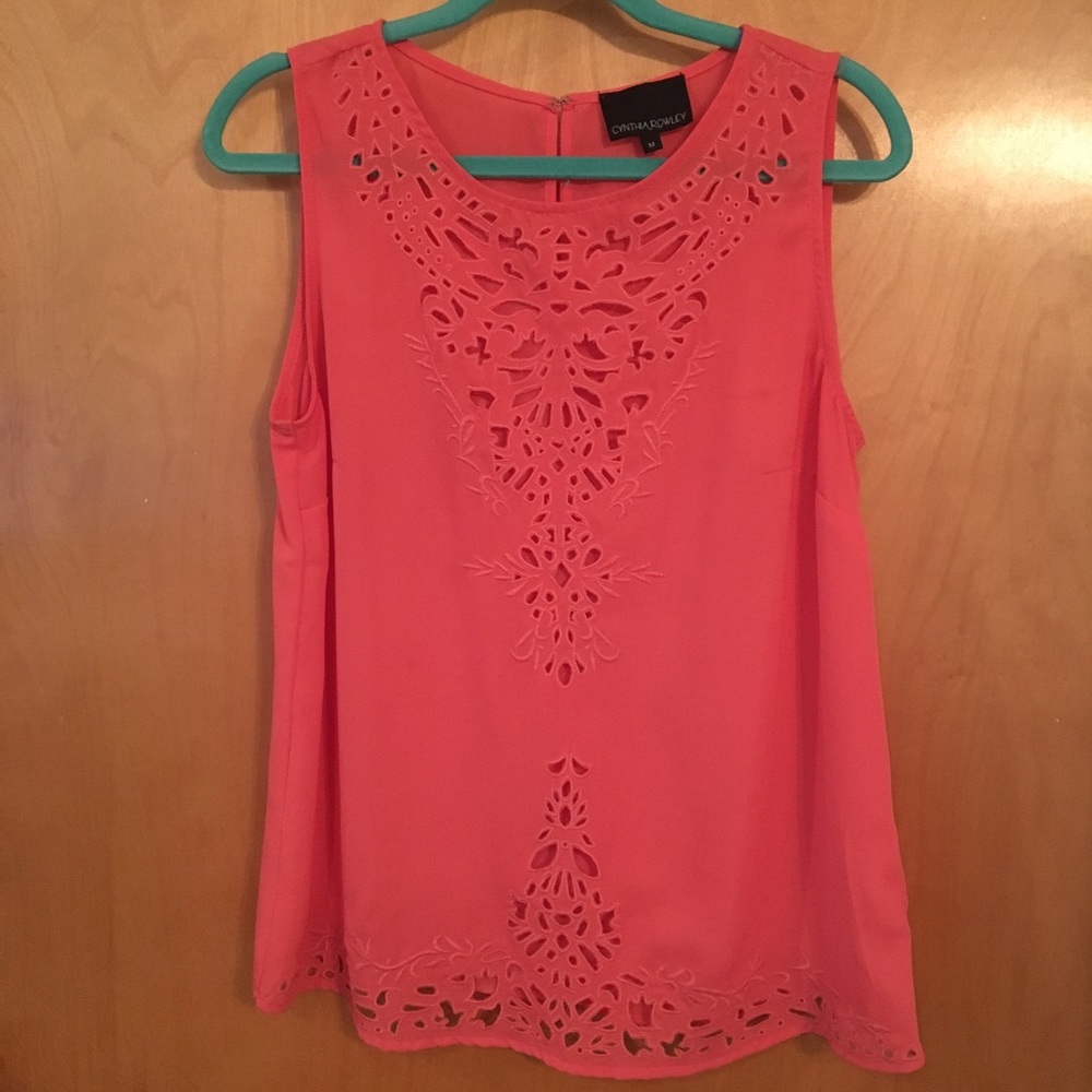 DONATED Coral cut-out tank| Cynthia Rowley